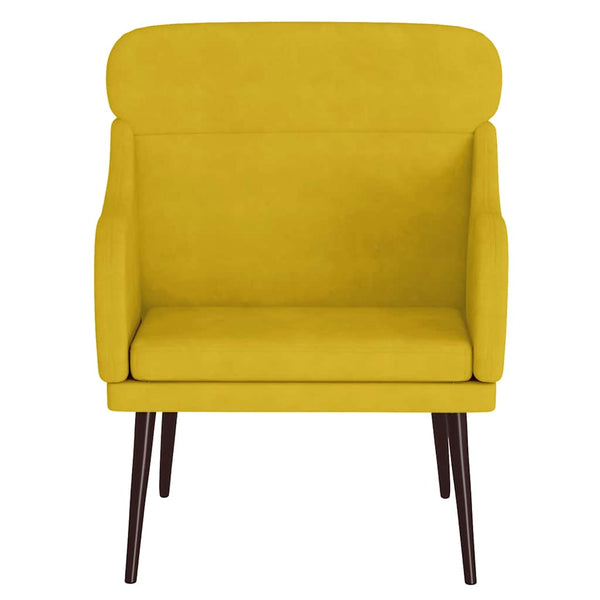 vidaXL Fauteuil Jaune 63x76x80 cm Velours