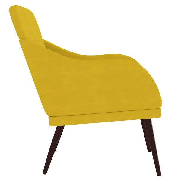 vidaXL Fauteuil Jaune 63x76x80 cm Velours