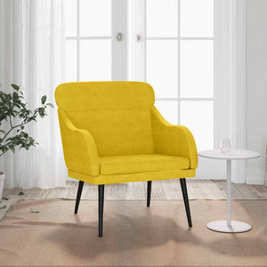 vidaXL Fauteuil Jaune 63x76x80 cm Velours