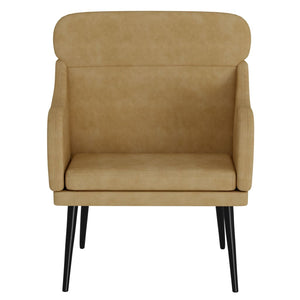 vidaXL Fauteuil marron 63x76x80 cm velours
