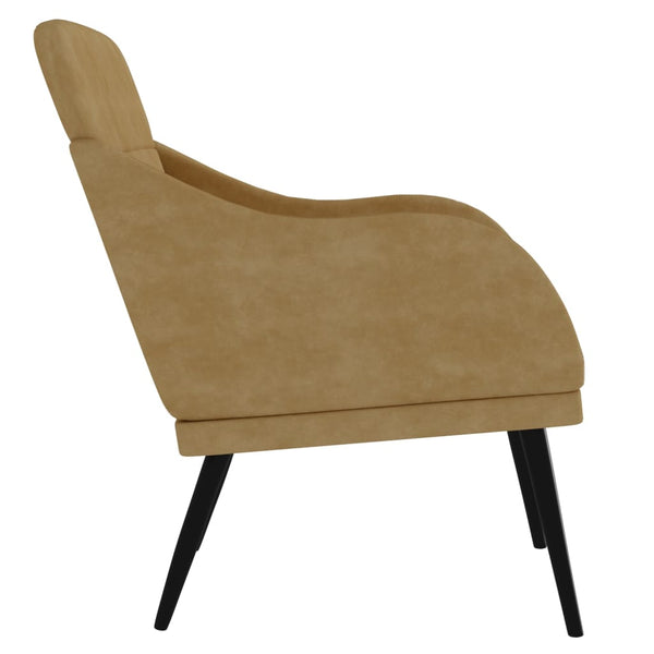 vidaXL Fauteuil marron 63x76x80 cm velours