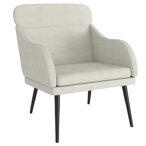 vidaXL Armchair Cream 63x76x80 cm Velvet