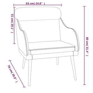 vidaXL Armchair Cream 63x76x80 cm Velvet
