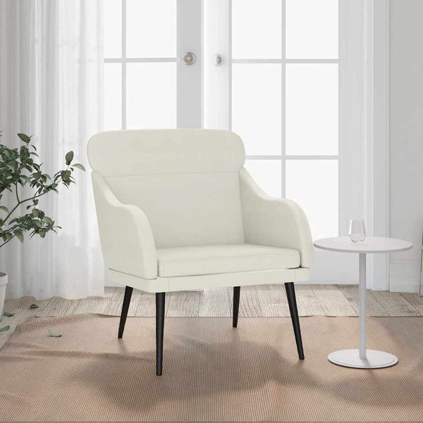 vidaXL Armchair Cream 63x76x80 cm Velvet