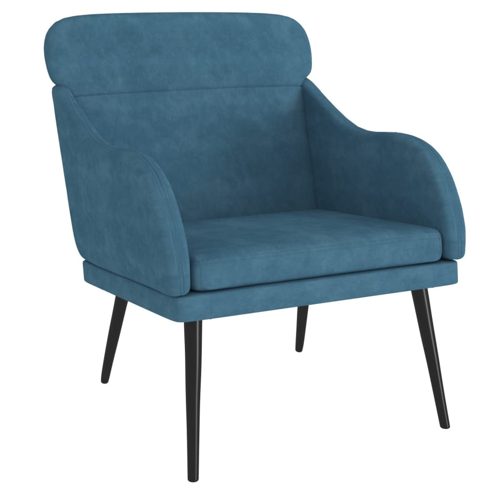vidaXL Armchair Blue 63x76x80 cm Velvet