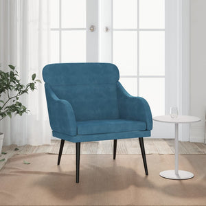 vidaXL Armchair Blue 63x76x80 cm Velvet