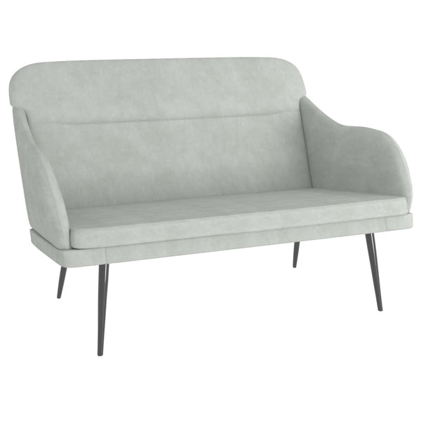 vidaXL Banc gris clair 110x76x80 cm velours