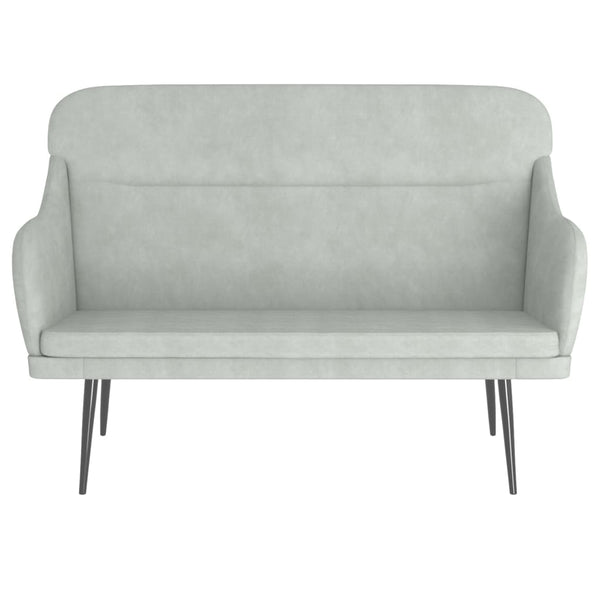 vidaXL Banc gris clair 110x76x80 cm velours