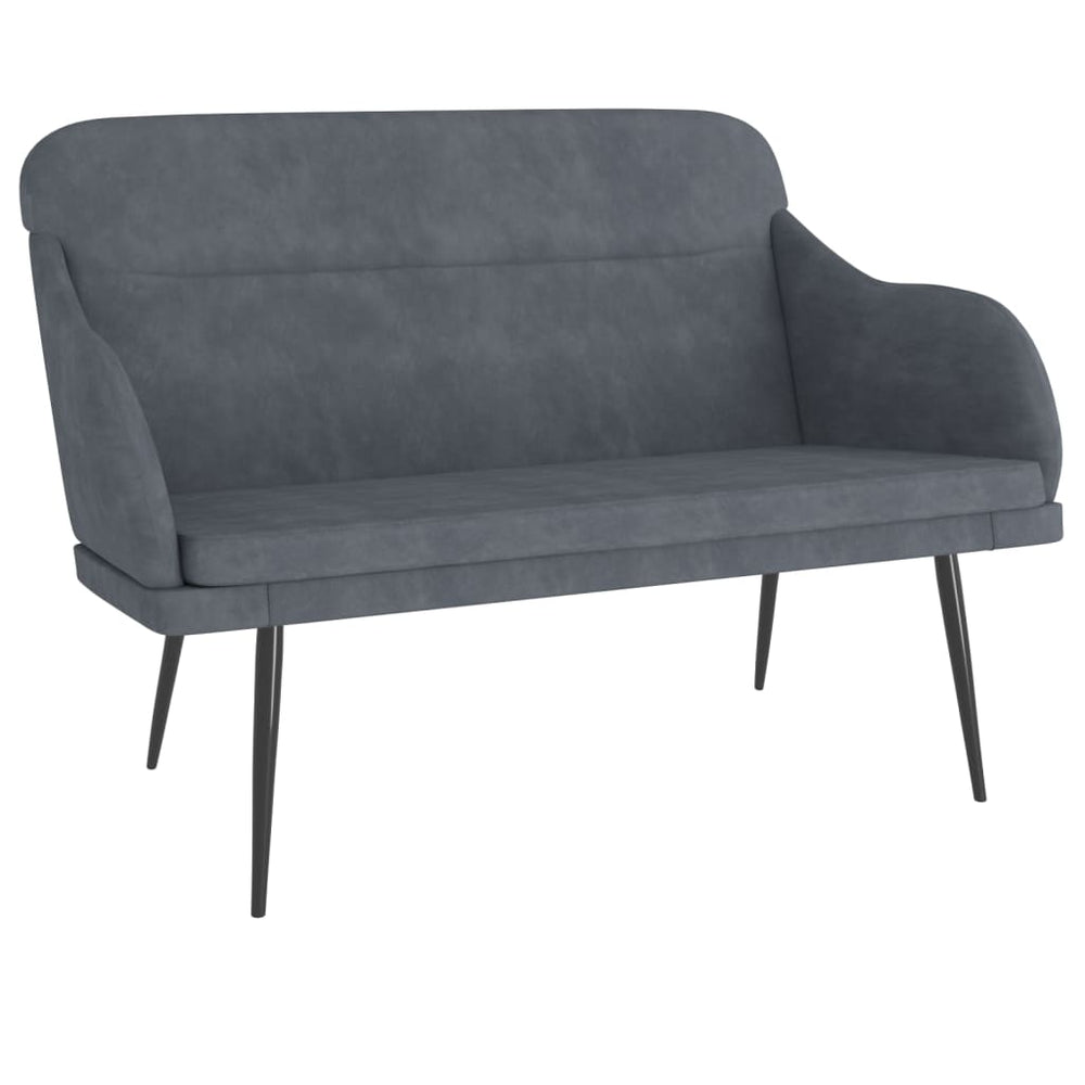 Sitzbank Dunkelgrau Samt 110 cm