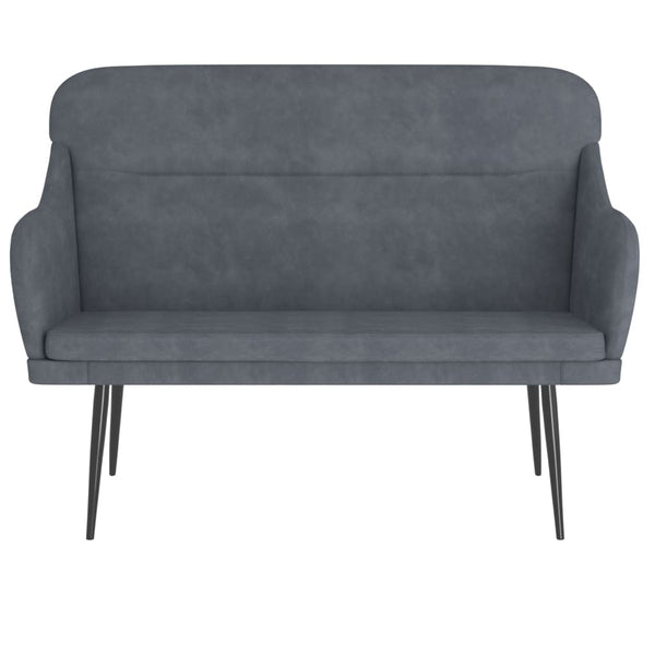 Sitzbank Dunkelgrau Samt 110 cm