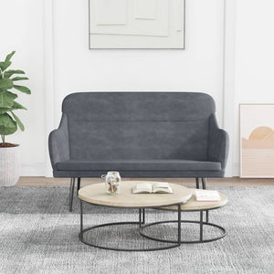 Sitzbank Dunkelgrau Samt 110 cm