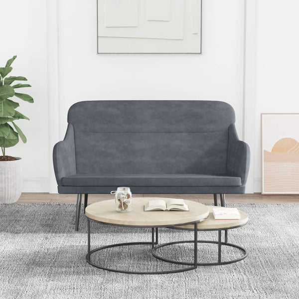 Sitzbank Dunkelgrau Samt 110 cm