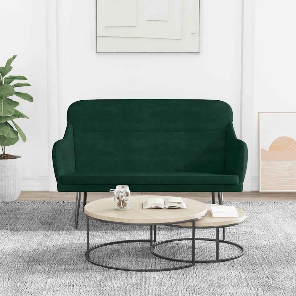 Sitzbank Dunkelgrün Samt 110 cm