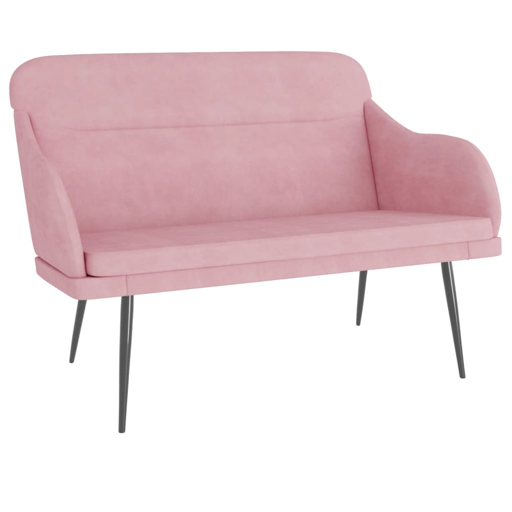 Rosa Samt Sitzbank 110 cm