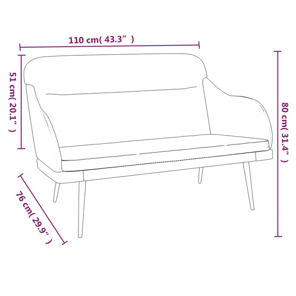 vidaXL Banc rose 110x76x80 cm Velours