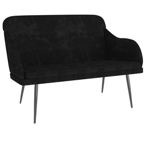 Schwarze Samt Sitzbank 110 cm
