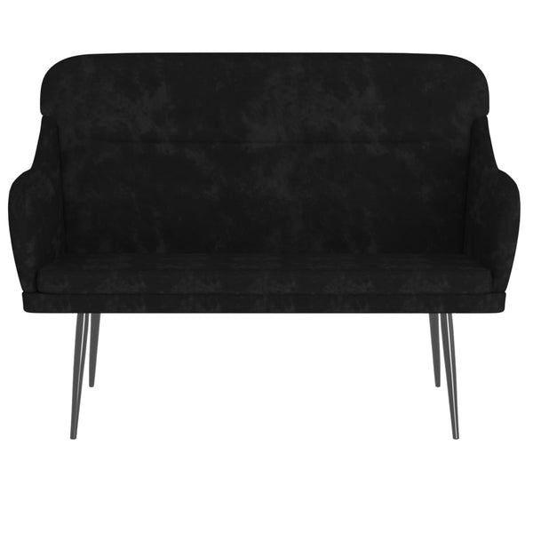 Schwarze Samt Sitzbank 110 cm