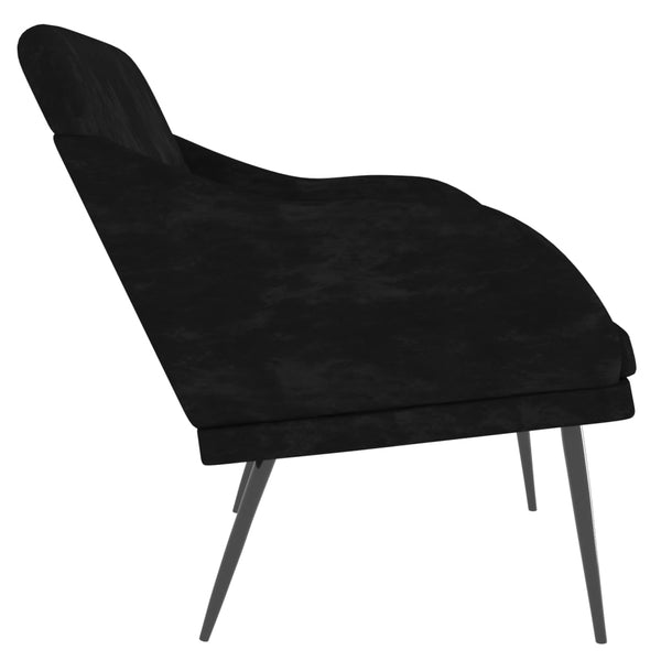 Schwarze Samt Sitzbank 110 cm