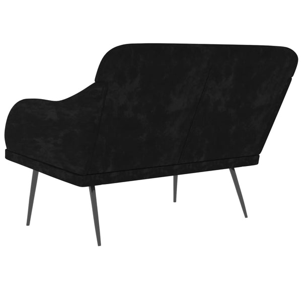 Schwarze Samt Sitzbank 110 cm