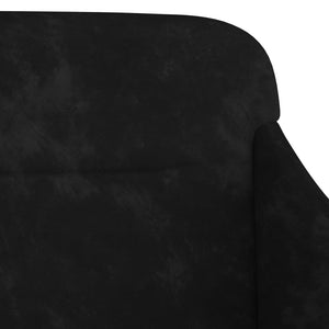 Schwarze Samt Sitzbank 110 cm