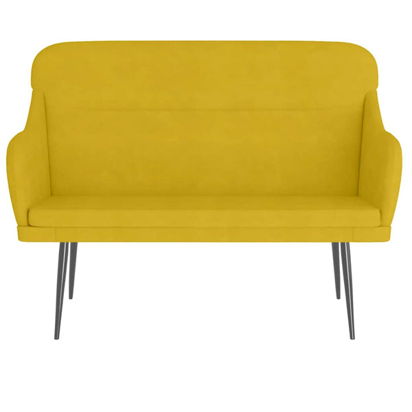 Gelbe Samt Sitzbank 110 cm