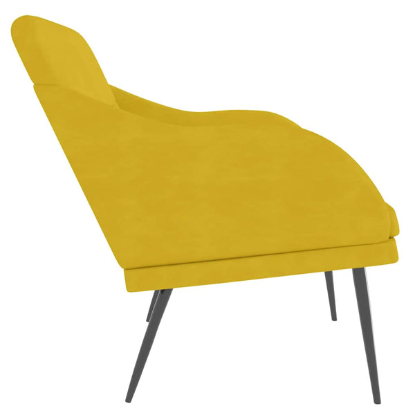 Gelbe Samt Sitzbank 110 cm