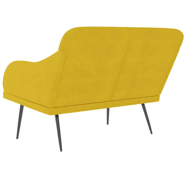 Gelbe Samt Sitzbank 110 cm