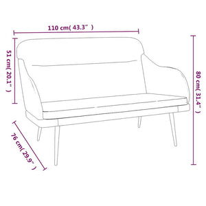 Gelbe Samt Sitzbank 110 cm