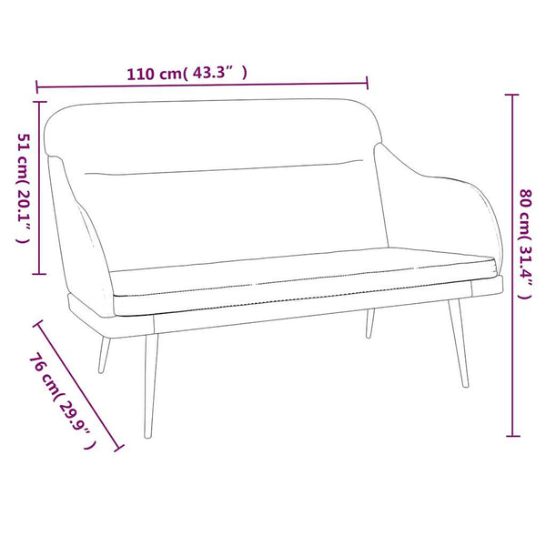 Gelbe Samt Sitzbank 110 cm