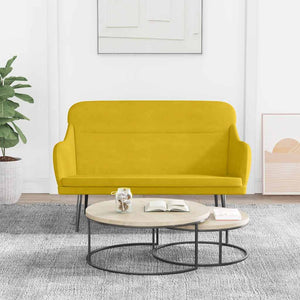 Gelbe Samt Sitzbank 110 cm