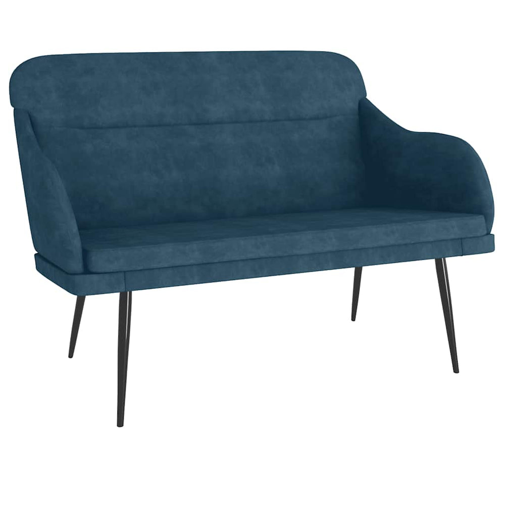 Blaue Samt Sitzbank 110 cm