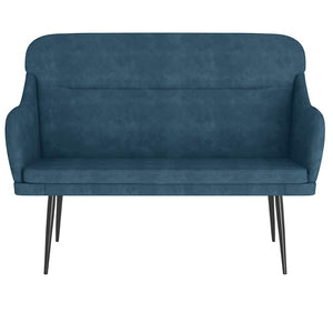 Blaue Samt Sitzbank 110 cm
