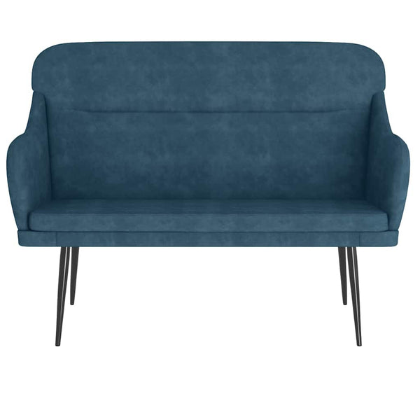 Blaue Samt Sitzbank 110 cm