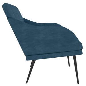 Blaue Samt Sitzbank 110 cm