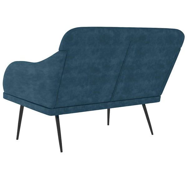 Blaue Samt Sitzbank 110 cm