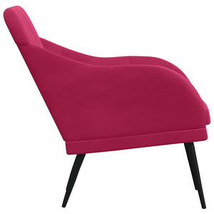 Weinroter Samt Sessel 63x76x80 cm