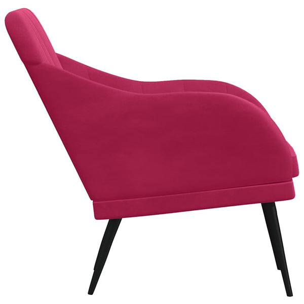 Weinroter Samt Sessel 63x76x80 cm