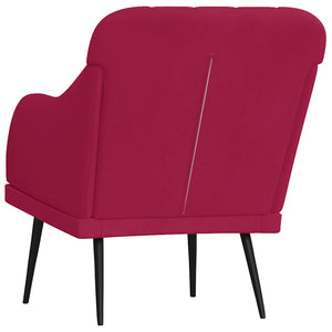 Weinroter Samt Sessel 63x76x80 cm