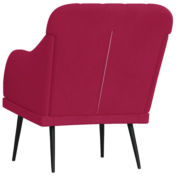 Weinroter Samt Sessel 63x76x80 cm