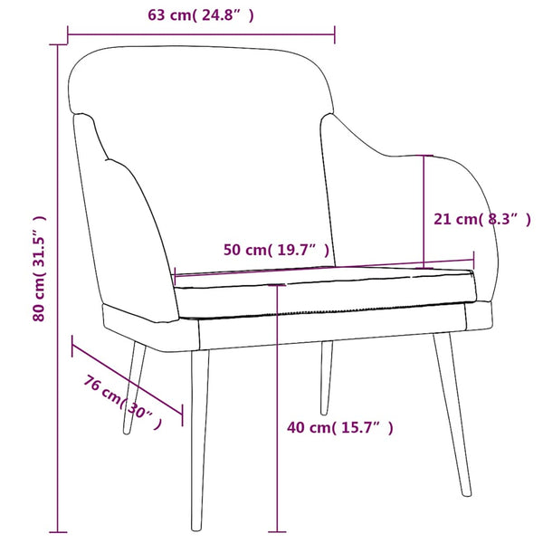 Weinroter Samt Sessel 63x76x80 cm