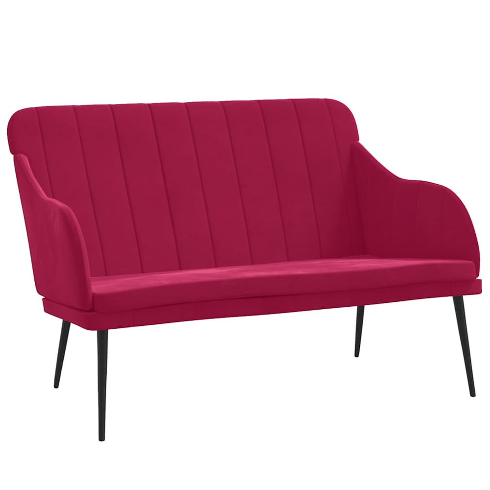 Weinrote Samt Sitzbank 110 cm