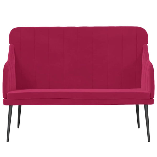 Weinrote Samt Sitzbank 110 cm