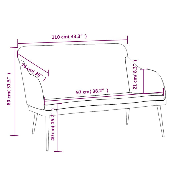 Weinrote Samt Sitzbank 110 cm