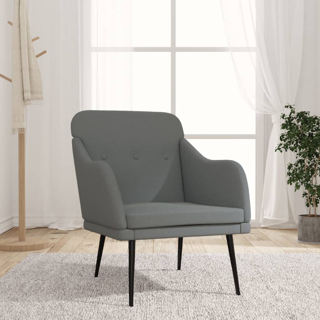 Dunkelgrauer Stoff Sessel 63x76x80 cm