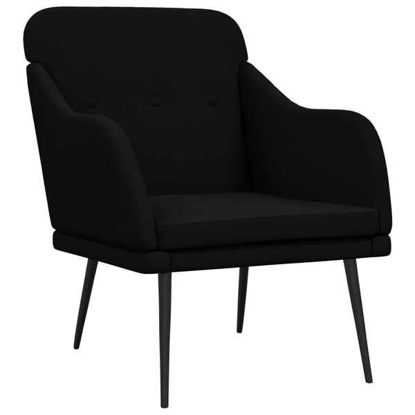 Schwarzer Stoff Sessel 63x76x80 cm