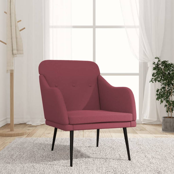 Weinroter Stoff Sessel 63x76x80 cm