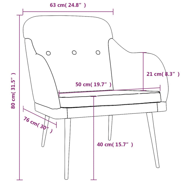Dunkelgrüner Stoff Sessel 63x76x80 cm