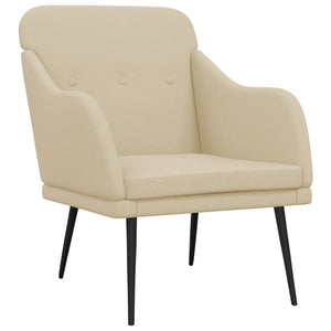 Creme Sessel Stoff 63x76x80 cm