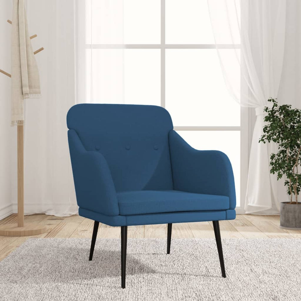 Blauer Stoff Sessel 63x76x80 cm