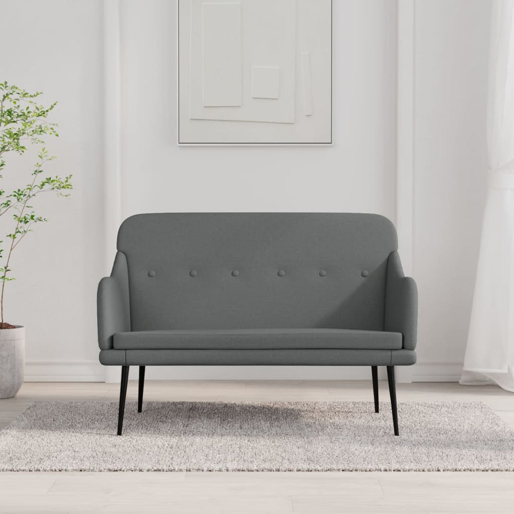 Dunkelgraue Stoff Sitzbank 110 cm